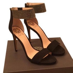 Black High Heels • Silver Glitter Studded Diamond